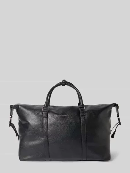 Torba weekendowa z detalem z logo Valentino czarna