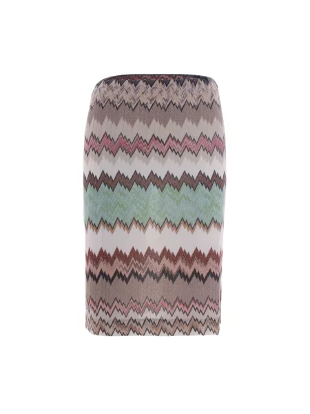 Lniana spódnica midi Missoni do kolan z rozcieciem