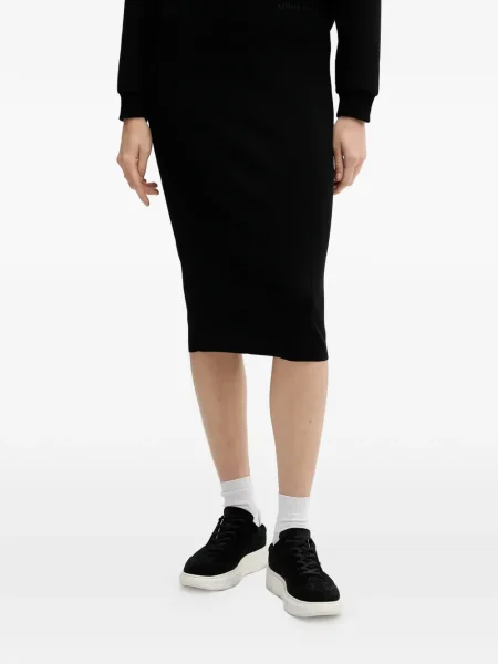 Fustă midi Armani Exchange până la genunchi negru