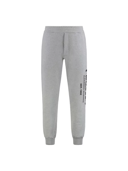 Spodnie Alexander Mcqueen z logo szare
