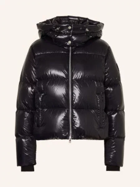 Moose Knuckles Péřová Bunda Moonstone S Odnímatelnou Kapucí černá