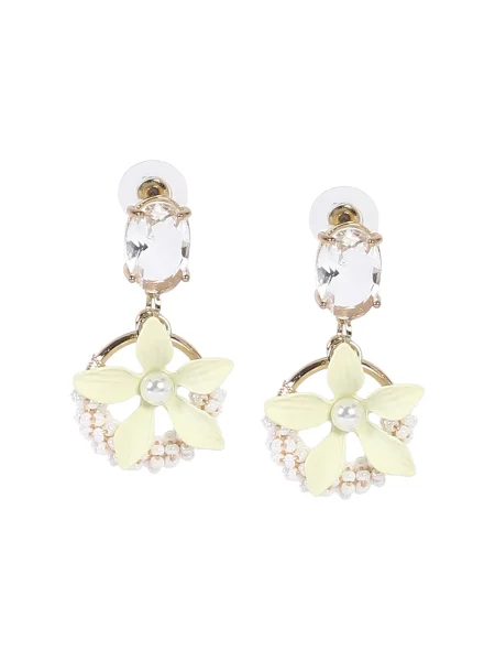 SOHI Uhani Serina pastelno rumena / zlata bela