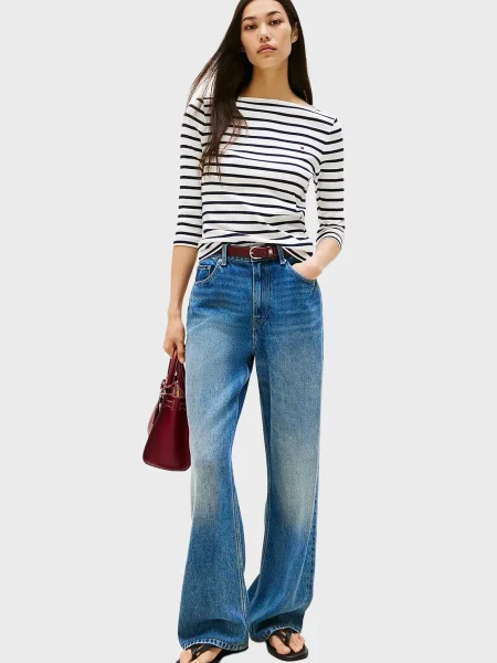 Смугастий лонгслів Tommy Hilfiger білий