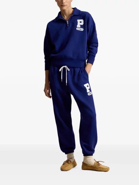 Велурени бягане с яка чорапи Polo Ralph Lauren синьо