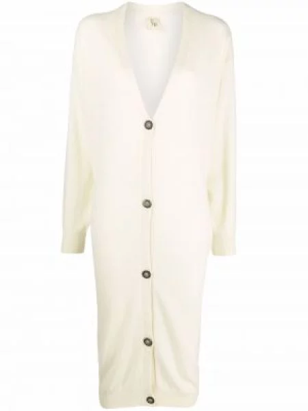 Płaszcz Paula z kaszmiru z dekoltem w serek biały