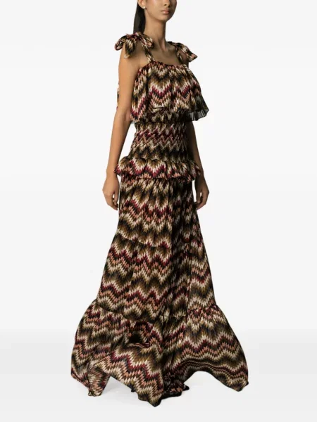 Rochie maxi Miau By Clara Rotescu cu imagine maro
