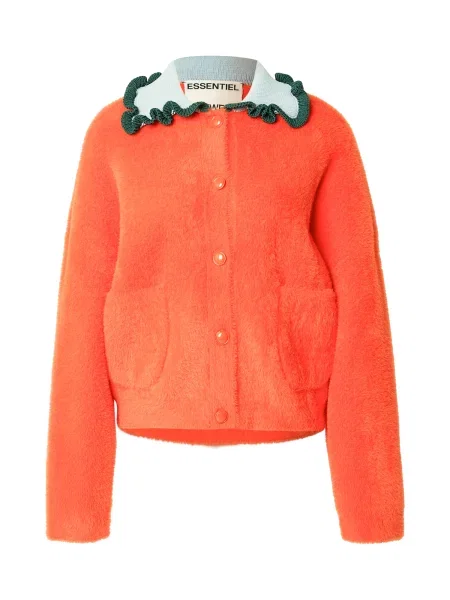 Essentiel Antwerp Geacă tricotată Jardener deschis / verde pin / portocaliu închis albastru