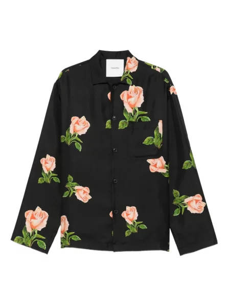 Риза Nanushka с принт черно