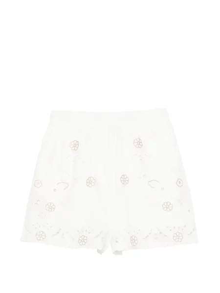 Pantaloni scurți Forte_forte cu broderie alb