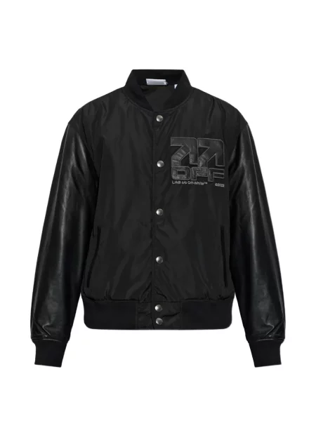 Δερμάτινο μπουφάν L/ab C/o Off-white με αυτόγραφο λευκό