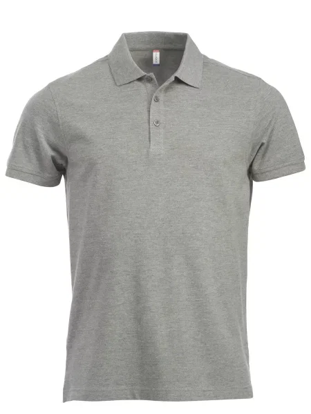 Clique Classic Lincoln S/S Polo — nowoczesny krój – grey melange szara