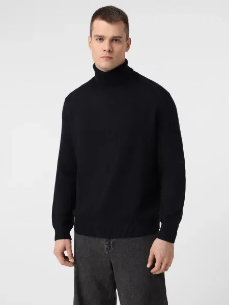 Джемпер Armani Exchange темно-синій бавовна/вовна синій