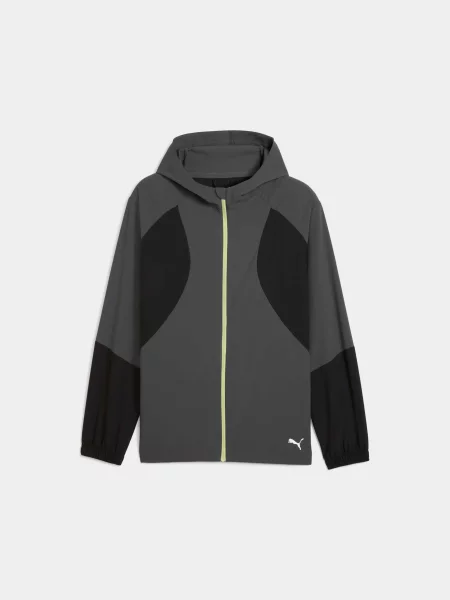 Демісезонна куртка PUMA Run Ultraweave Hooded Jacket комбінований верх сірий