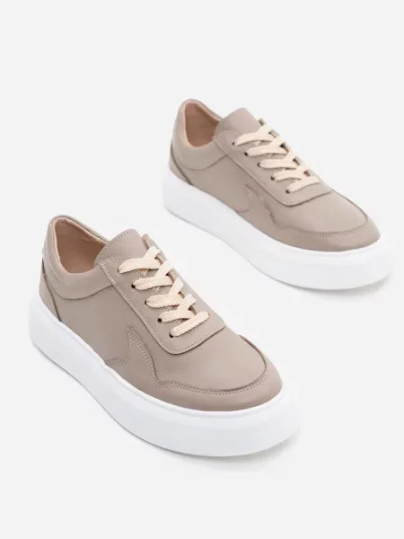 ISSA Plus Кеди низькі шкіра бежевий