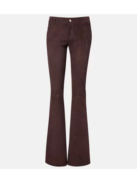 Pantaloni Stouls din piele de căprioară evazate maro