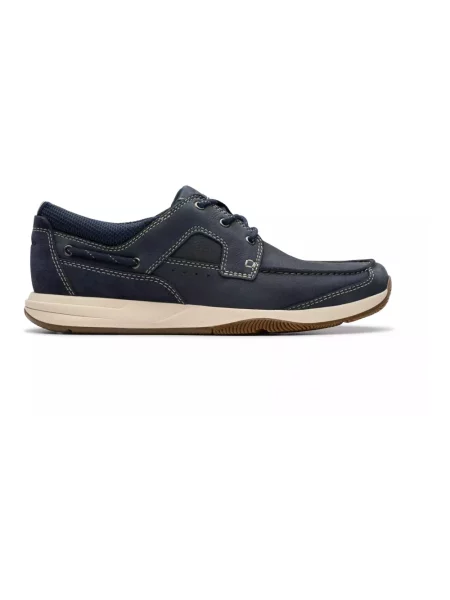 Półbuty Clarks sznurowane skórzane niebieskie
