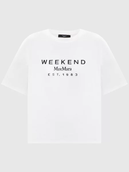 Футболка SABATO з вишивкою логотипа Max Mara Weekend біла