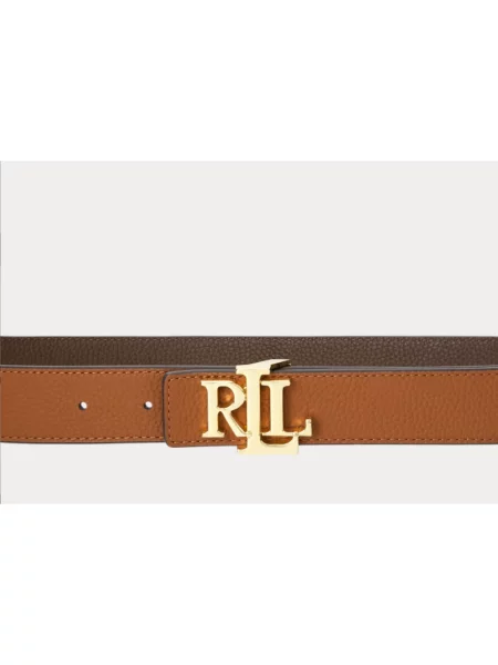 Pasek Ralph Lauren skórzany dwustronny brązowy