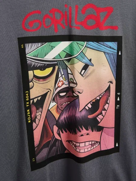 Reserved лонгслів Gorillaz темно-сірий сірий