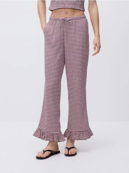 Reserved Pantaloni cu volănașe maro