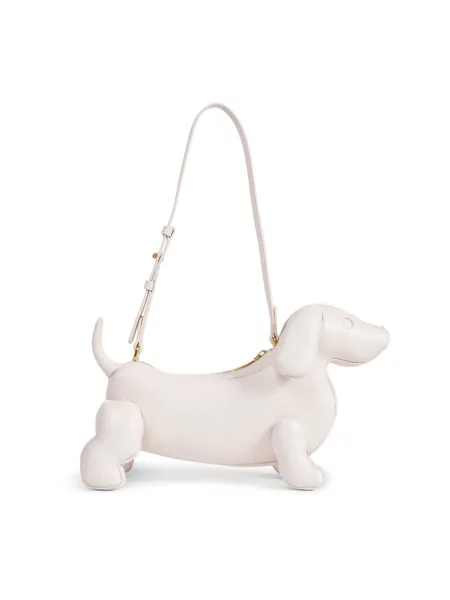 Torebka bagietka Thom Browne skórzana różowa