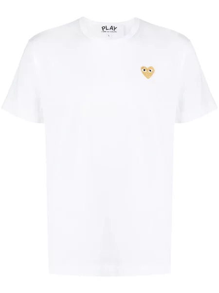 Tricou Comme Des Garcons Play cu broderie alb