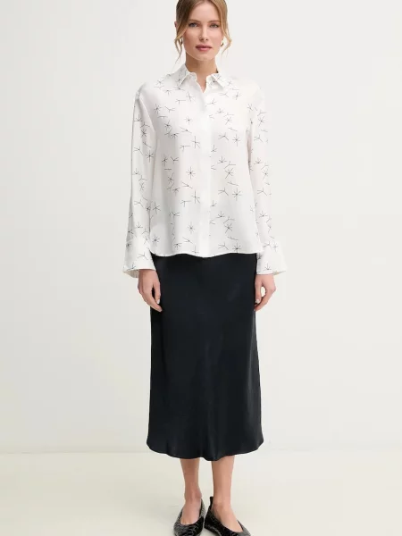 Шовкова сорочка MM relaxed класичний комір білий