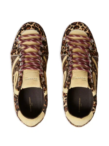 Top Claudie Pierlot s printom s leopard uzorkom s čipkom smeđa