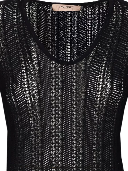 Rochie mini Twinset cu volane de costum negru