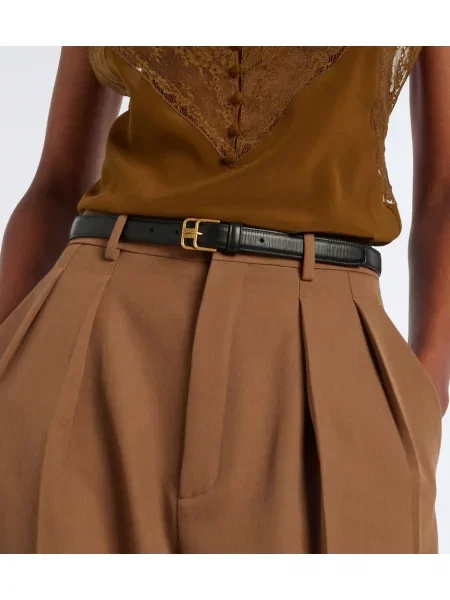 Cu centură curea Saint Laurent din piele negru