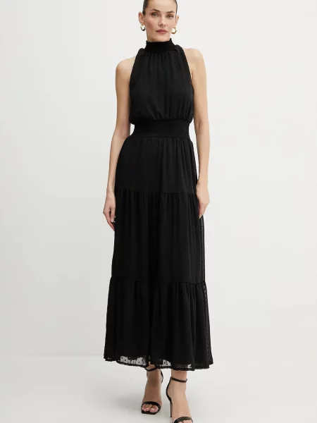 Рокля Morgan RLIKA дълга разкроена RLIKA черно