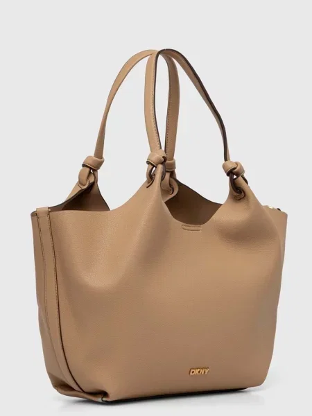 Geantă shopper Dkny din piele ecologică bej