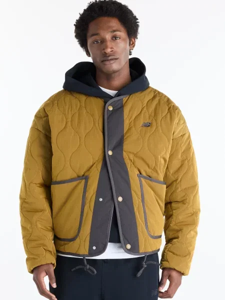 Стьобаний бомбер New Balance жовтий