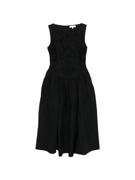 Rochie midi Stine Goya cu model floral până la genunchi de costum negru