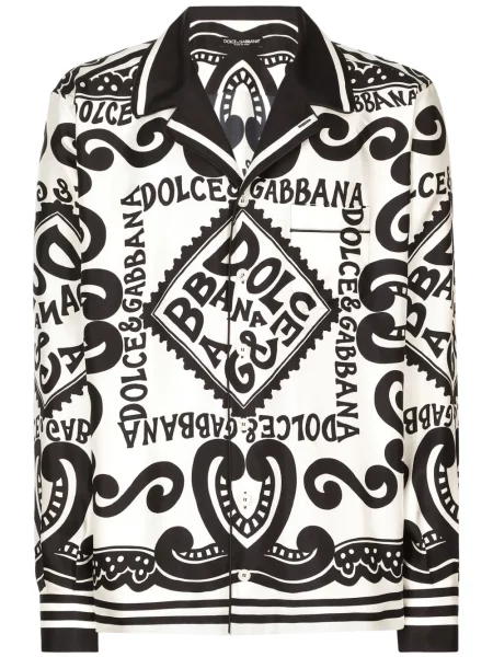 Cămașă Dolce & Gabbana de mătase alb