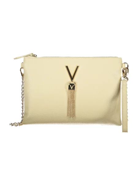 Lniana torebka Valentino Bags beżowa