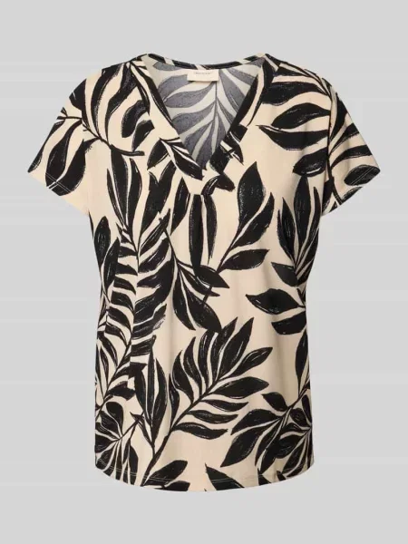 Bluzka o kroju regular fit z dekoltem w serek model ‘Floi’ Free/quent czarna