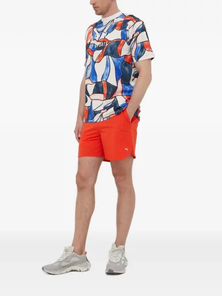 Pantaloni scurți Puma cu imagine cu cordon portocaliu