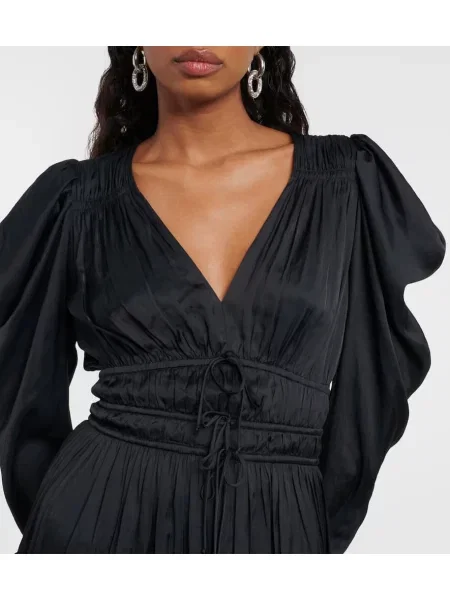 Rochie Ulla Johnson din satin drapată negru