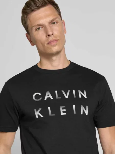 Calvin Klein Koszulka Mężczyźni jednolity S czarny