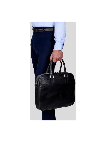 Torba na laptopa Howard London skórzana czarna