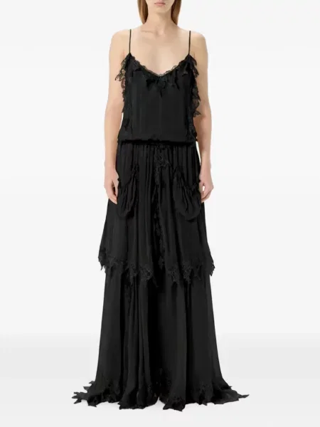 Rochie maxi Blumarine din dantelă negru