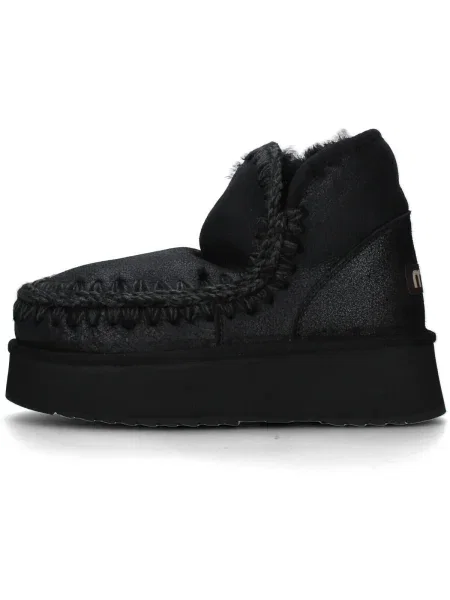Pantofi Mou din piele cu platformă negru
