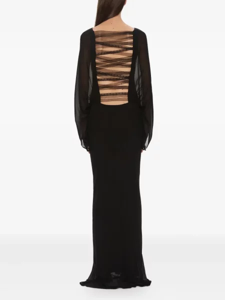 Rochie maxi Christopher Esber de mătase de costum negru