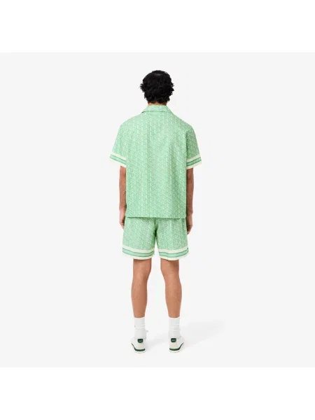 Lacoste Lekkie Szorty Z Nadrukiem Monogramu zielony
