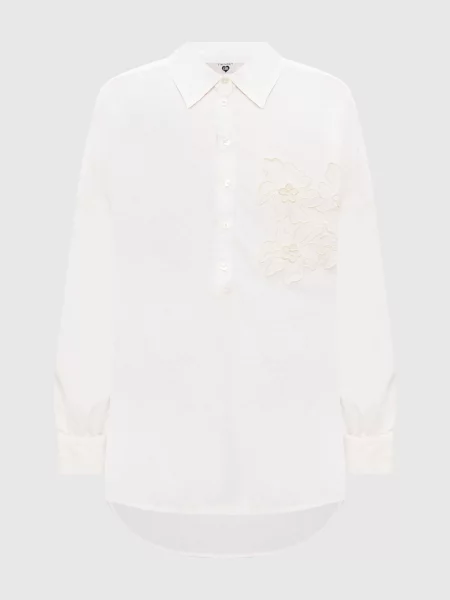 Блуза з квітковою нашивкою Twinset бежева