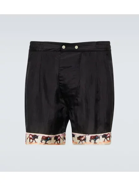 Svilene boksarice Bode s potiskom črna