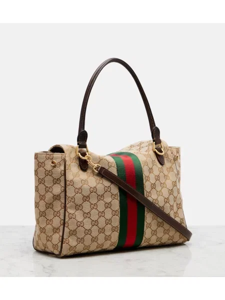 Geantă shopper Gucci din canvas bej