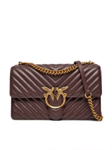 Pinko De piele geantă pe umăr LOVE ONE CLASSIC bordo