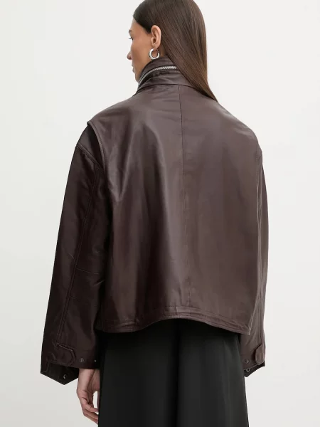 AllSaints geacă de piele CLAY de tranziție roșu